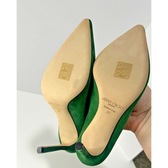 Jimmy Choo Suede Emerald Anouk Pumps Heels Shoes  Size 36 (Size 6 US) - Picture 8 of 10